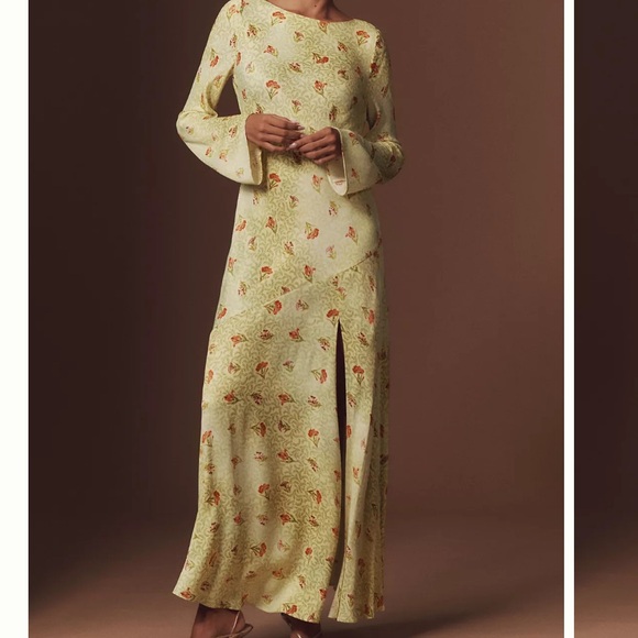 Anthropologie BHLDN Dani Long-Sleeve Open-Back Fit & Flare Maxi Dress - Picture 2 of 6
